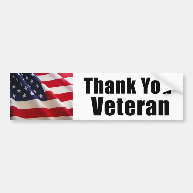 Thank You Veteran Bumper Sticker (Front)