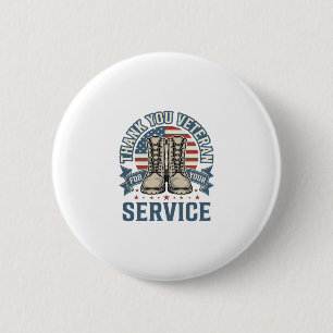 Thank You Veteran Patriotic Boots Service Shirt_1 6 Cm Round Badge