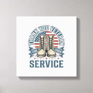 Thank You Veteran Patriotic Boots Service Shirt_1 Canvas Print