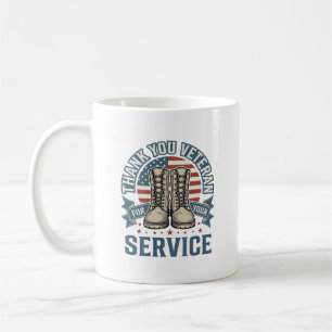 Thank You Veteran Patriotic Boots Service Shirt_1 Coffee Mug
