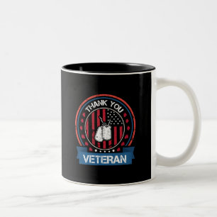 Thank You Veteran   Patriotic Military Tribute Two-Tone Coffee Mug