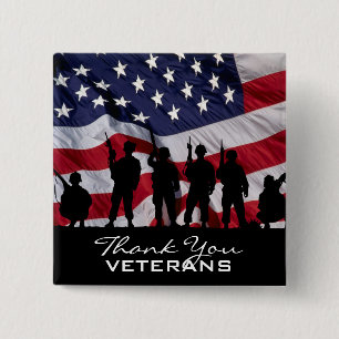 Thank You Veterans 15 Cm Square Badge