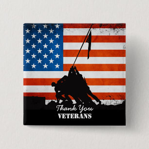 Thank You Veterans 15 Cm Square Badge