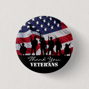 Thank You Veterans 3 Cm Round Badge