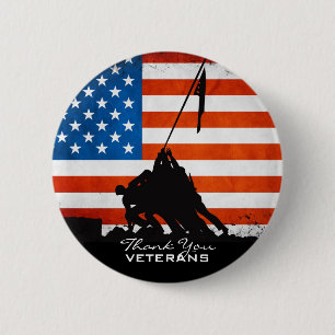 Thank You Veterans 6 Cm Round Badge