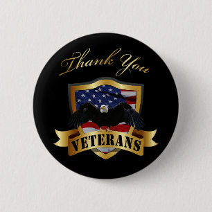Thank You Veterans 6 Cm Round Badge