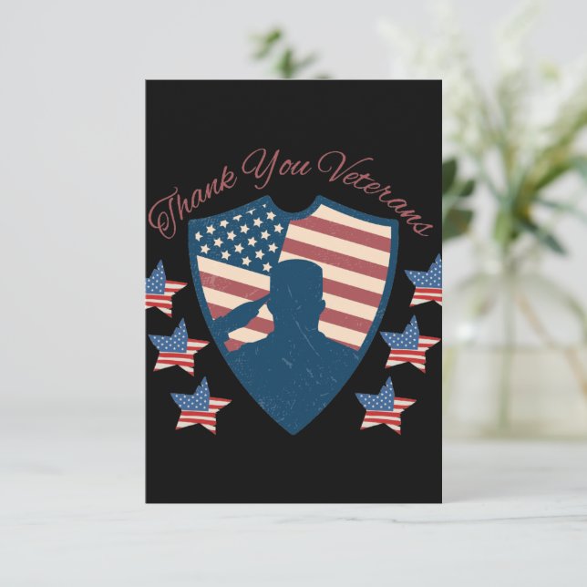 Thank You Veterans American Flag Card (Standing Front)