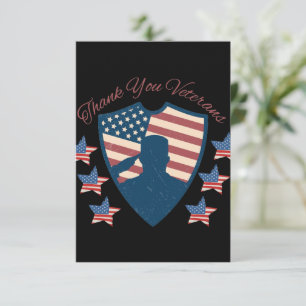 Thank You Veterans American Flag Card