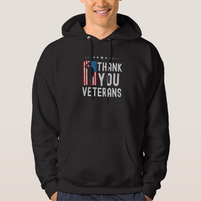 Thank You Veterans  American Flag Celebration Hoodie (Front)