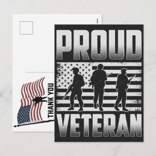 Thank You Veterans American Flag Memorial Day Holiday Postcard