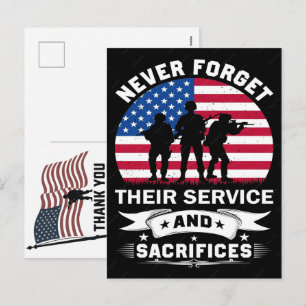 Thank You Veterans American Flag Memorial Day Holiday Postcard