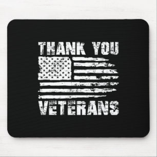 Thank You Veterans American Flag Proud Veteran Mouse Mat
