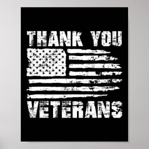 Thank You Veterans American Flag Proud Veteran  Poster
