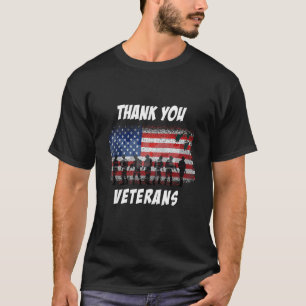 Thank You Veterans American Flag Veterans Day Cost T-Shirt