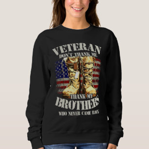 Thank You Veterans Brothers Combat Boots Dog Tags Sweatshirt