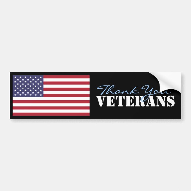 Thank You Veterans Bumper Sticker (Front)