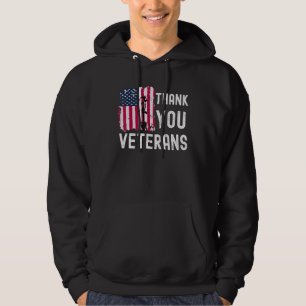 Thank You Veterans Celebrate Grunge American Flag Hoodie