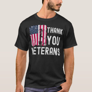 Thank You Veterans Celebrate Grunge American Flag T-Shirt