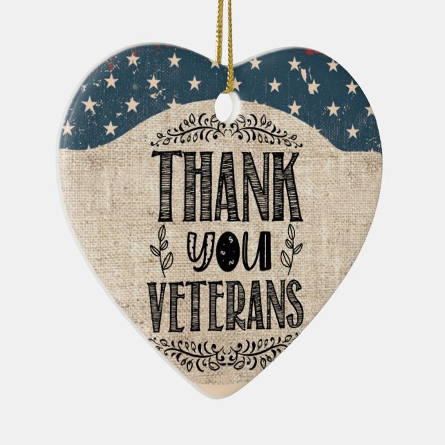 Thank You Veterans Ceramic Ornament (Right)