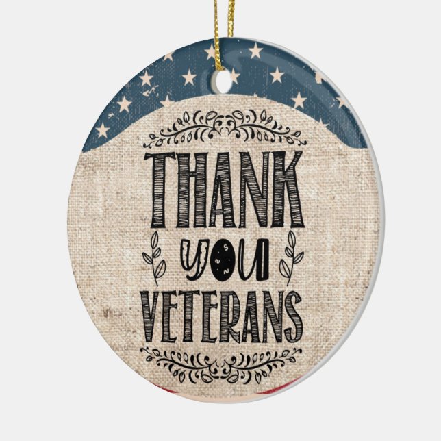Thank You Veterans Ceramic Ornament (Left)