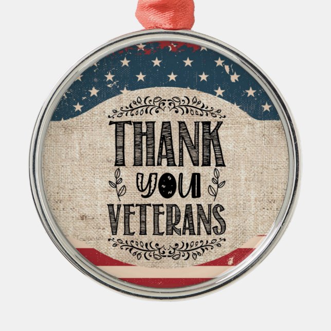Thank You Veterans Christmas Ornament (Front)