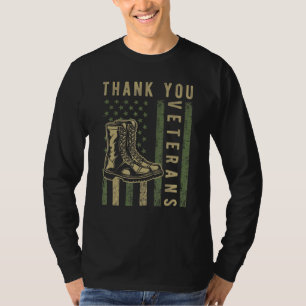 Thank You Veterans Combat Boots American Patriotic T-Shirt