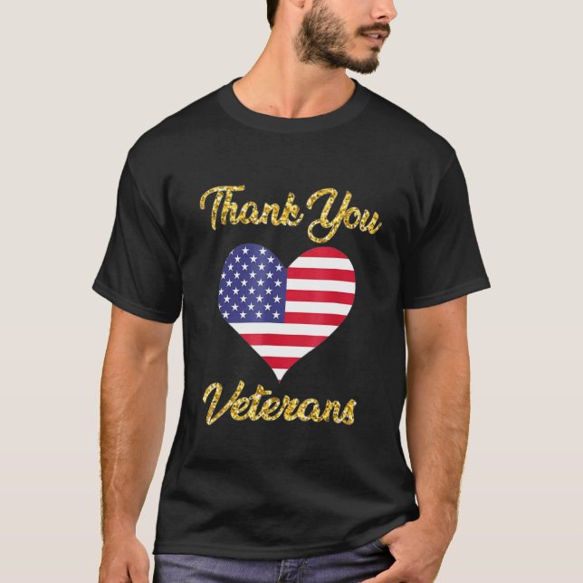 Thank You Veterans Combat Boots Poppy Flower Veter T-Shirt (Front)