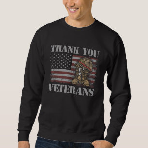 Thank You Veterans Combat Boots Veteran Day Americ Sweatshirt