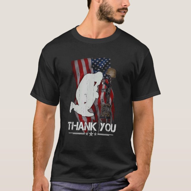 Thank You Veterans Combat Boots Veteran Day Americ T-Shirt (Front)