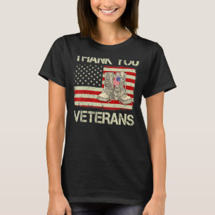 Thank You Veterans Combat Boots Veteran Day Americ T-Shirt