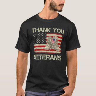 Thank You Veterans Combat Boots Veteran Day Americ T-Shirt