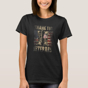 Thank You Veterans Combat Boots Veteran Day T-Shirt