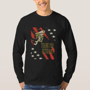 Thank You Veterans Day American Flag Military Hand T-Shirt