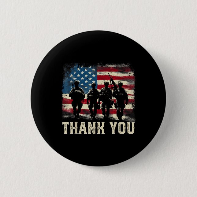 Thank You Veterans Day Memorial Day Partiotic Usa  6 Cm Round Badge (Front)