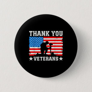 Thank You Veterans Day Memorial Day Patriotic Mili 6 Cm Round Badge