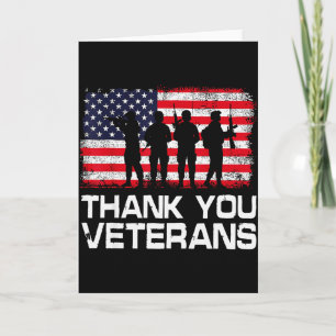 Thank You Veterans Day Usa Flag Patriotic Soldier  Card