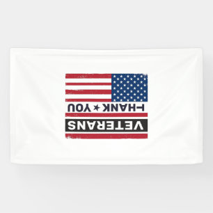 Thank You Veterans Distressed Flag Vector Design_1 Banner