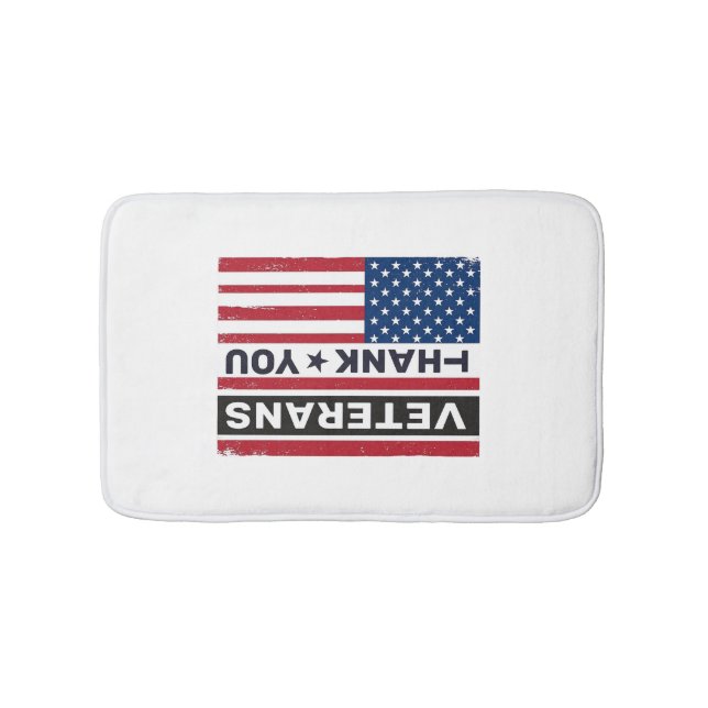 Thank You Veterans Distressed Flag Vector Design_1 Bath Mat (Front)