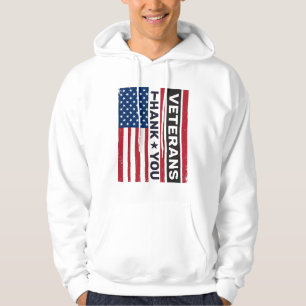 Thank You Veterans Distressed Flag Vector Design_1 Hoodie