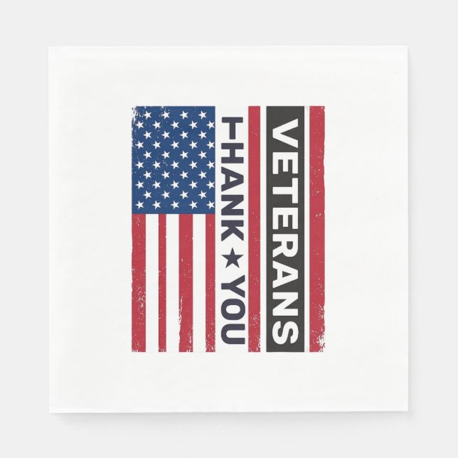 Thank You Veterans Distressed Flag Vector Design_1 Napkin (Front)