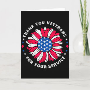 Thank You Veterans For Your Service Sunflower Vete Card