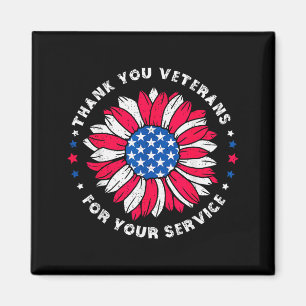 Thank You Veterans For Your Service Sunflower Vete Magnet