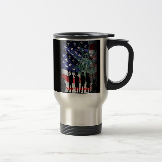 Thank-you Veterans For Your Service To Our Country Travel Mug (Right)