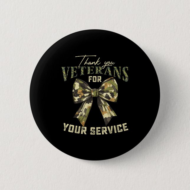 Thank You Veterans For Your Service Veterans Day  6 Cm Round Badge (Front)