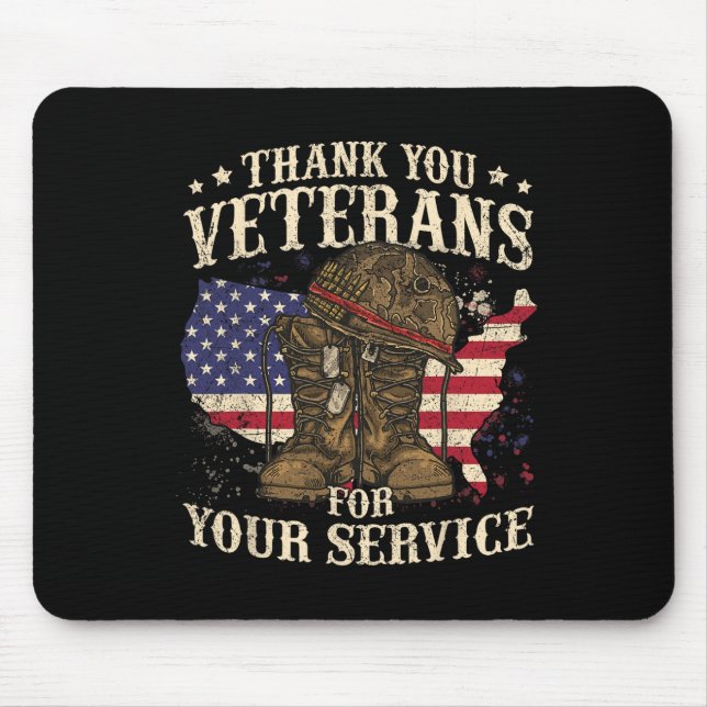 Thank You Veterans For Your Service Veterans Day  Mouse Mat (Front)
