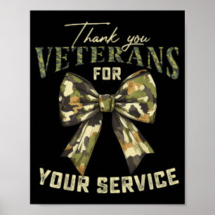 Thank You Veterans For Your Service Veterans Day  Poster