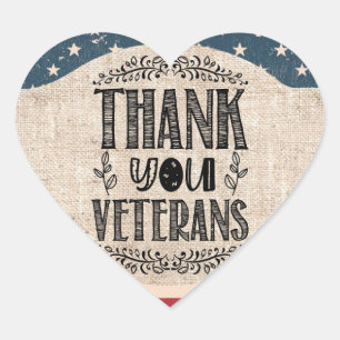 Thank You Veterans Heart Sticker