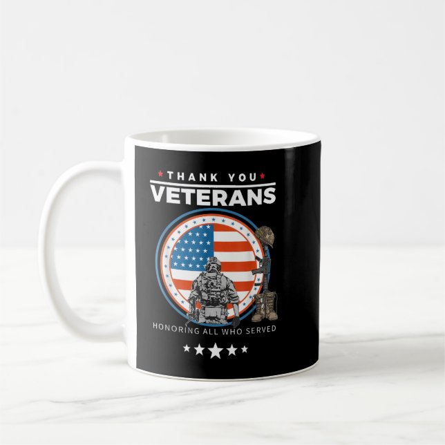 Thank You Veterans Honouring Those Who Served Patr Coffee Mug (Left)