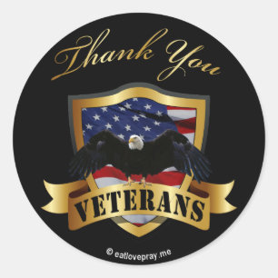 Thank You Veterans - kids wrist stickers