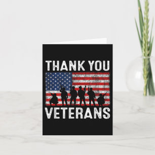 Thank You Veterans Memorial Patriotic Military Vet Card